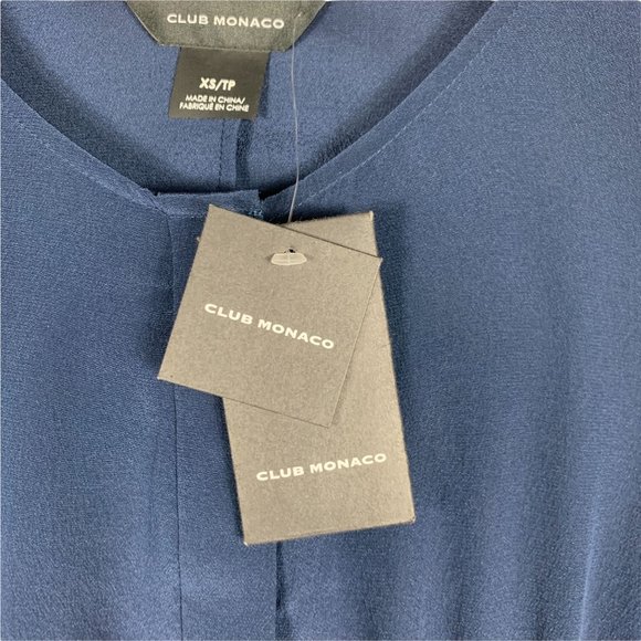 NWT Club Monaco Mabetta 100% Silk Shirt in Canyon Blue - Picture 4 of 8